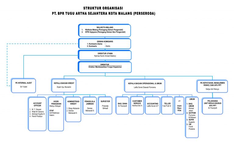 STRUKTUR ORGANISASI | PT BPR TUGU ARTHA SEJAHTERA
